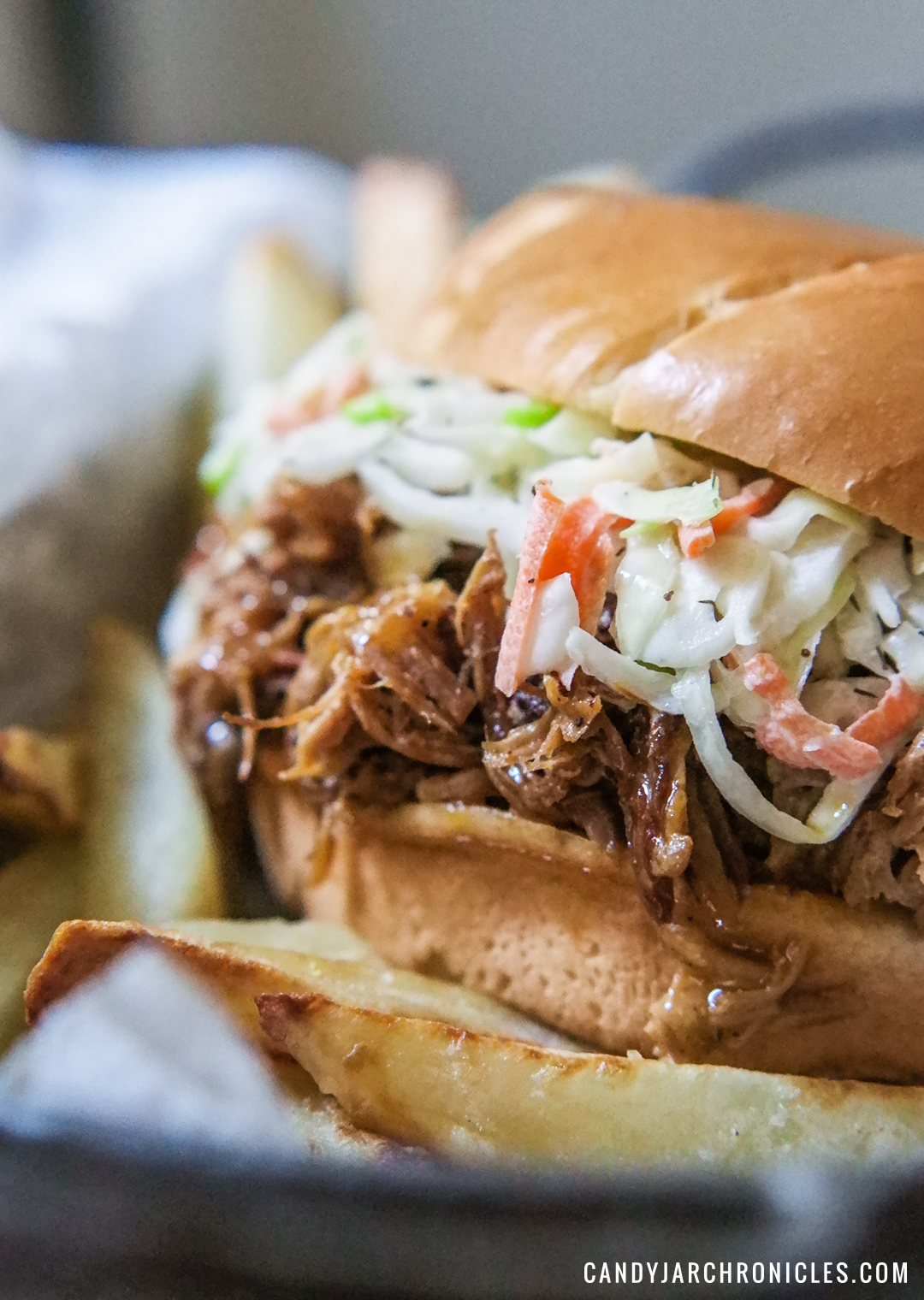 Slow Cooker Brined Pulled Pork - Candy Jar Chronicles